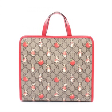 GUCCI Children's Kids Tote Handbag 605614 canvas leather Beige Used Women GG