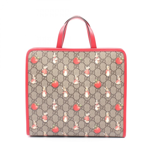 GUCCI Children's Kids Tote Handbag 605614 canvas leather Beige Used Women GG