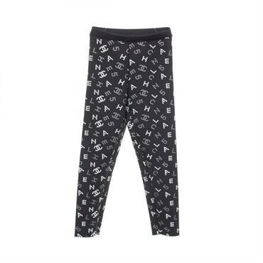 CHANEL COCO Mark logo leggings Pants P62781V48288 Nylon Black #34 Used Women