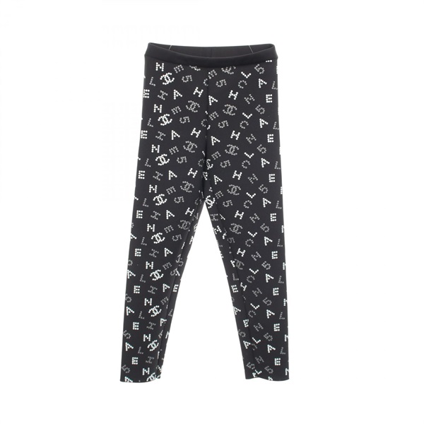 CHANEL COCO Mark logo leggings Pants P62781V48288 Nylon Black #34 Used Women