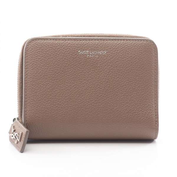 SAINT LAURENT PARIS Rive Gauche Bi-fold wallet 414661 leather Gray Used Women
