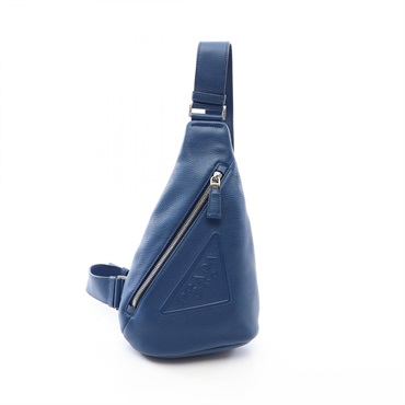 PRADA VITELLO DAINO Waist Belt Bum Crossbody Bag 2VZ098 leather Blue Used mens