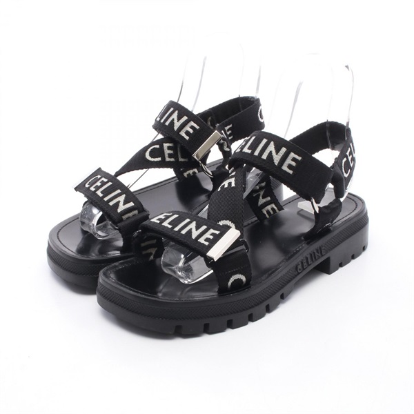 CELINE LEO STRAPPY Sandals Fabric Black #39 Used mens