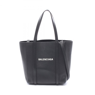 BALENCIAGA EVERYDAY XXS Shoulder Crossbody Tote Bag 551815 leather Black Used
