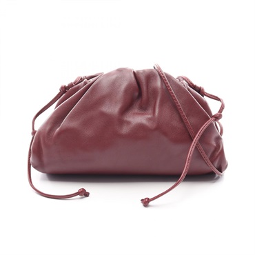 BOTTEGA VENETA Mini the pouch Shoulder Bag 585852 leather Bordeaux Used Women