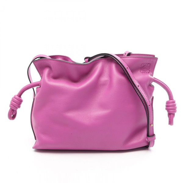 LOEWE Flamenco clutch mini Crossbody Shoulder Bag leather Purple Used Women