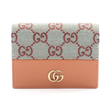 GUCCI GG Marmont GG Canvas Bi-fold wallet 783118 canvas leather Green Bordeaux