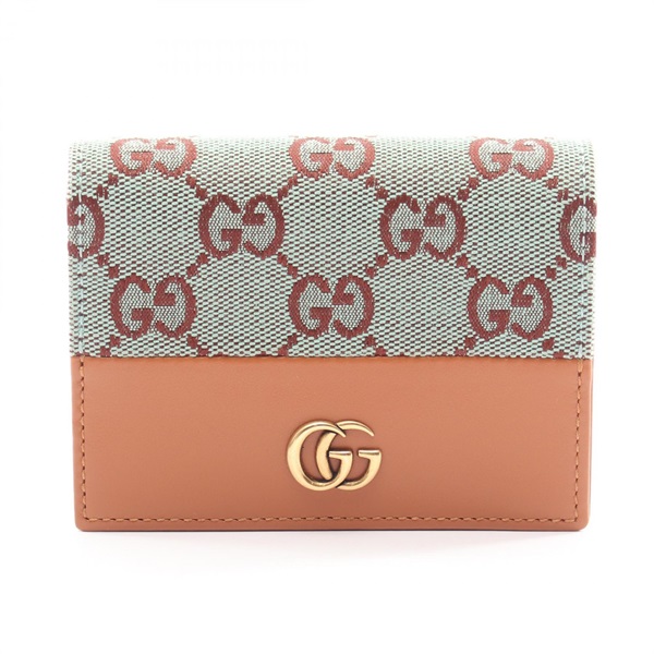 GUCCI GG Marmont GG Canvas Bi-fold wallet 783118 canvas leather Green Bordeaux