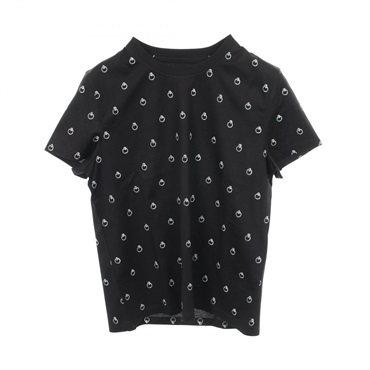 HERMES Anno Finesse Short sleeve T-shirt Tops cotton Black Used Women size 42