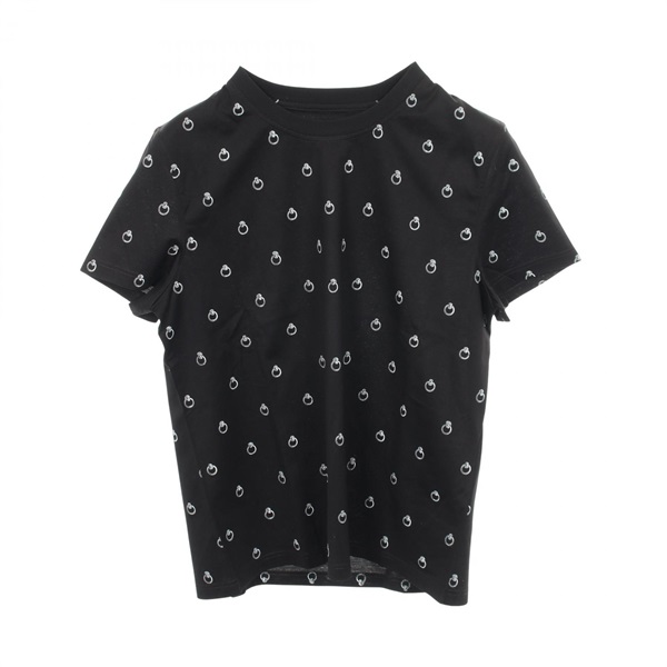 HERMES Anno Finesse Short sleeve T-shirt Tops cotton Black Used Women size 42