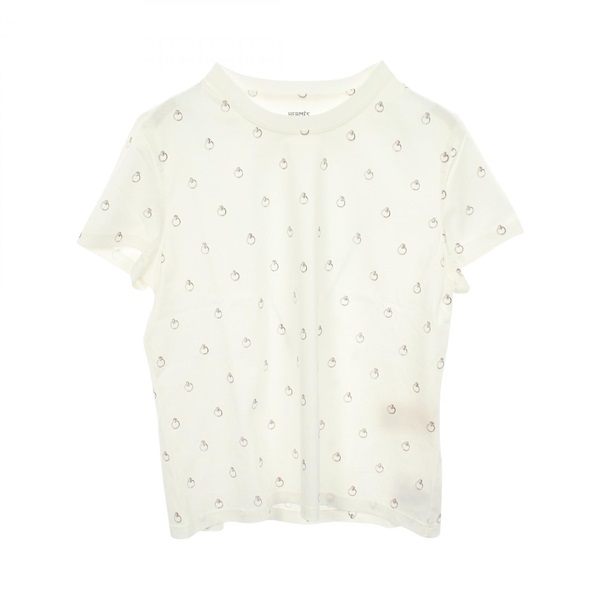 HERMES Anneau Finesse Short sleeve T-shirt Tops cotton White Used Women size 42