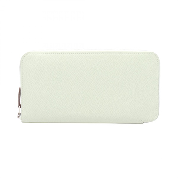 HERMES Azap long SilkIn Around long wallet purse B Epsom Vert Fizz Used SHW