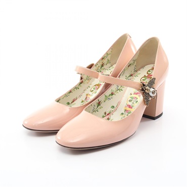 GUCCI Louis Bee Mary Jane Pumps 481177 Patent leather Pink Used Women #35 1/2