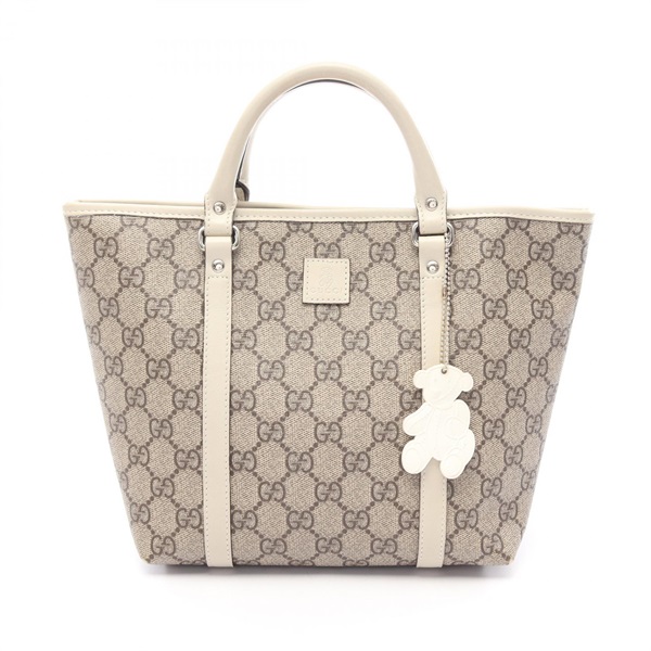 GUCCI Gucci Children's Tote Bag 297557 canvas leather Beige White Used Women