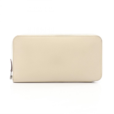 HERMES Azap Long Silk In wallet Epsom leather White Nata Used Women SHW U