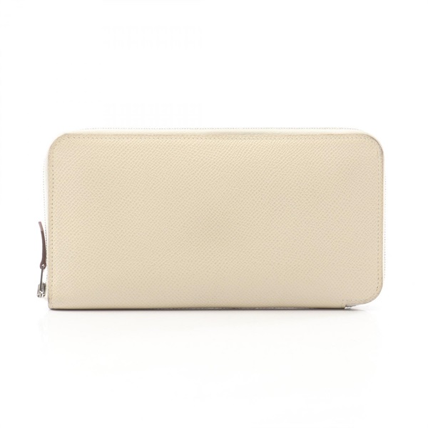 HERMES Azap Long Silk In wallet Epsom leather White Nata Used Women SHW U