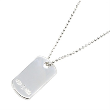 TIFFANY＆CO Makers ID Tag Pendant Necklace Silver925 Used Women 62cm