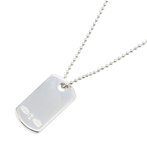 TIFFANY＆CO Makers ID Tag Pendant Necklace Silver925 Used Women 62cm