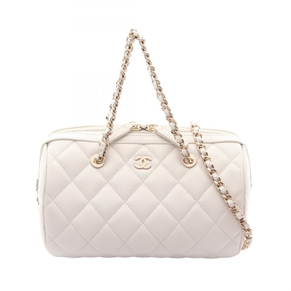CHANEL Matelasse Chain Crossbody Shoulder Bag AP4474 leather White GHW Used CC