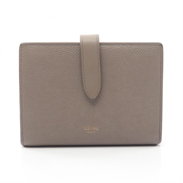 CELINE Medium strap Bi-fold wallet 10B643 leather Beige Used Women