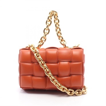 BOTTEGA VENETA The Chain Cassette Chain Crossbody Bag 631421 leather Orange Used
