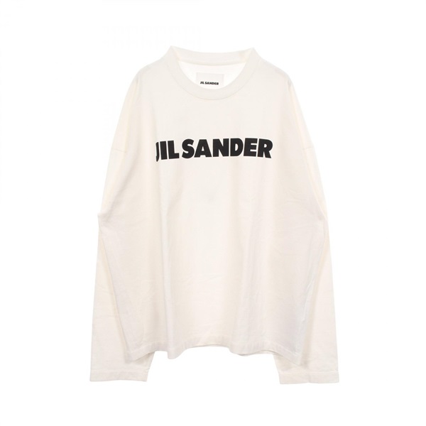 JIL SANDER Logo Long-sleeved Sweathirt Top cotton White Used mens size XXL