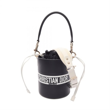 Christian Dior VIBE Micro Bucket Crossnody Shoulder Handbag leather Navy Used