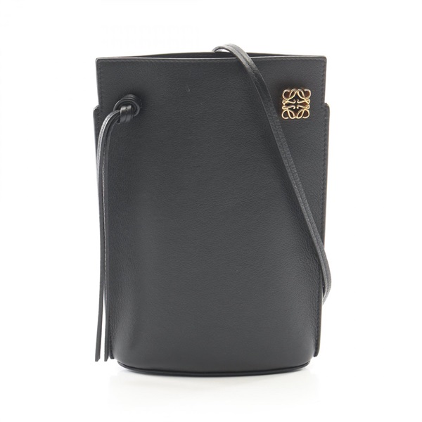 LOEWE Dice Pocket Shoulder Crossbody Bag Pouch C630R12X01 leather Black Used