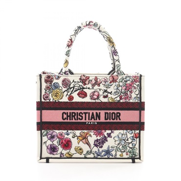 Christian Dior BOOK TOTE Small Florilegio Handbag M1265ZEMF canvas White Used