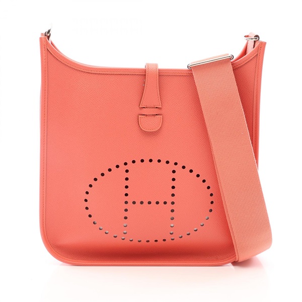 HERMES Evelyne III PM Shoulder Crossbody Bag Epsom leather Flamingo SHW Used Q