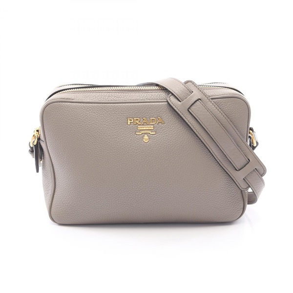 PRADA VITELLO PHENIX Shoulder Crossbody Bag leather Beige GHW Used Women