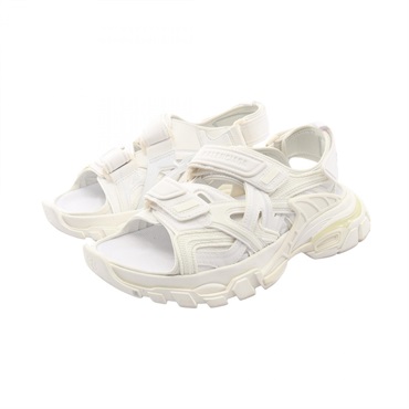 BALENCIAGA TRACK Sandals Shoes 617543 leather Fabric White Used Women #24.5cm