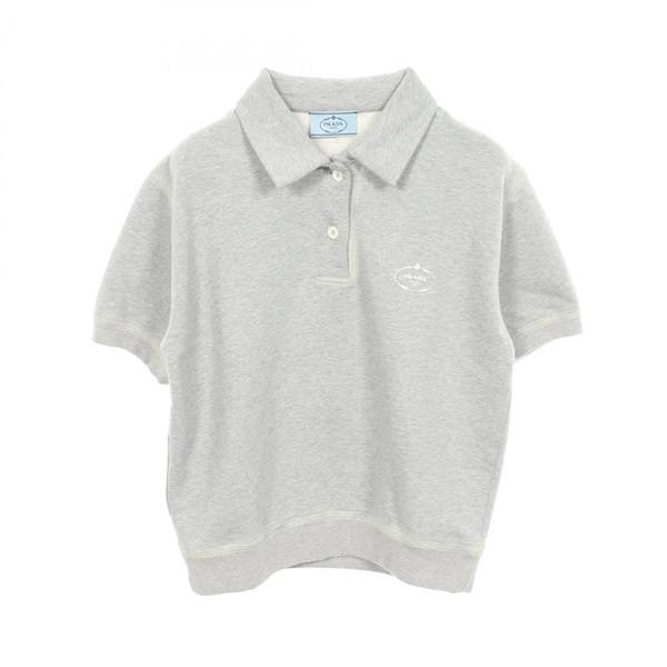 PRADA Fleece Vintage-processed Sweatshirt Polo shirt cotton Gray Used size S