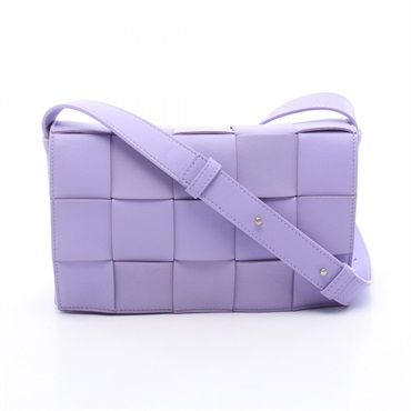 BOTTEGA VENETA Cassette Maxi Intrecciato Crossbody Shoulder Bag leather Purple