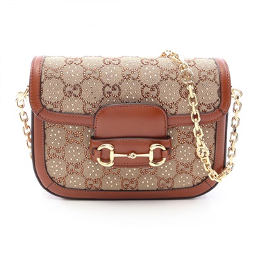 GUCCI Horsebit 1955 GG Canvas Chain Shoulder Bag 675801 canvas leather Used