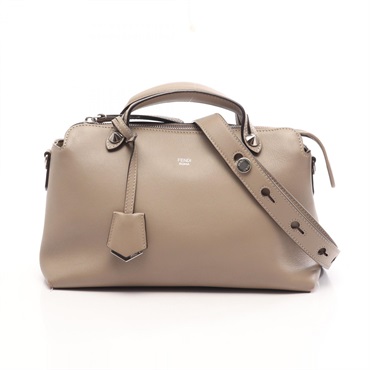 FENDI BY THE WAY MEDIUM Shoulder Crossbody Handbag leather Beige Used Women