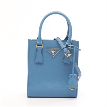PRADA SAFFIANO LUX Shoulder crossbody Handbag 1BA358 Saffiano leather Blue Used