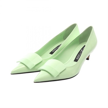 Sergio Rossi SR1 Pointed Toe Pumps Heels Shoes #39 Patent leather Green Preowned
