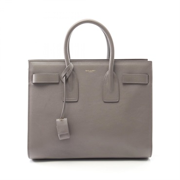 SAINT LAURENT PARIS Classic Sac de Jour Handbag 355153 leather Gray Used Women