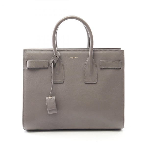 SAINT LAURENT PARIS Classic Sac de Jour Handbag 355153 leather Gray Used Women
