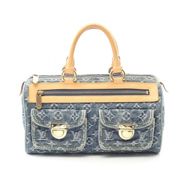 LOUIS VUITTON Neo speedy Handbag M95019 Monogram denim leather Blue Used Women