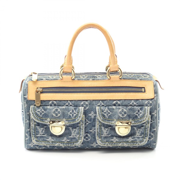 LOUIS VUITTON Neo speedy Handbag M95019 Monogram denim leather Blue Used Women