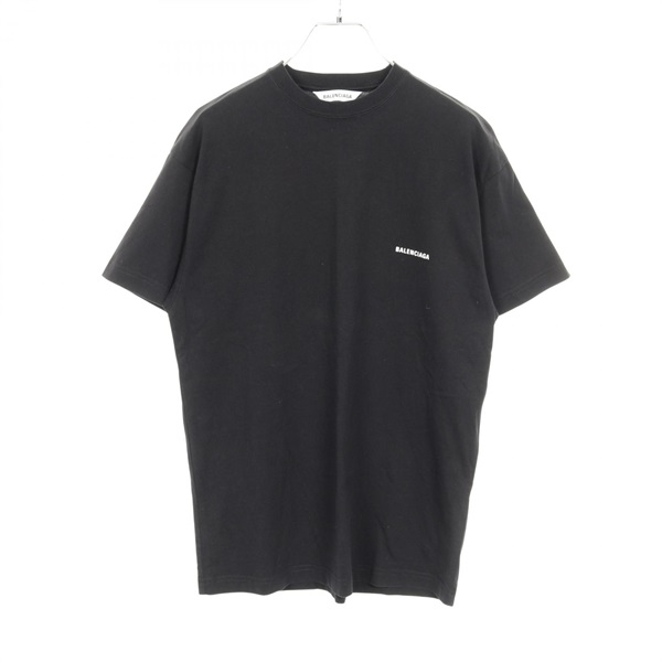 BALENCIAGA Logo T-shirt 613969 cotton Black Size M Used mens