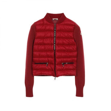 MONCLER Down Jacket with Zipper Nylon wool Red Size S Used Women