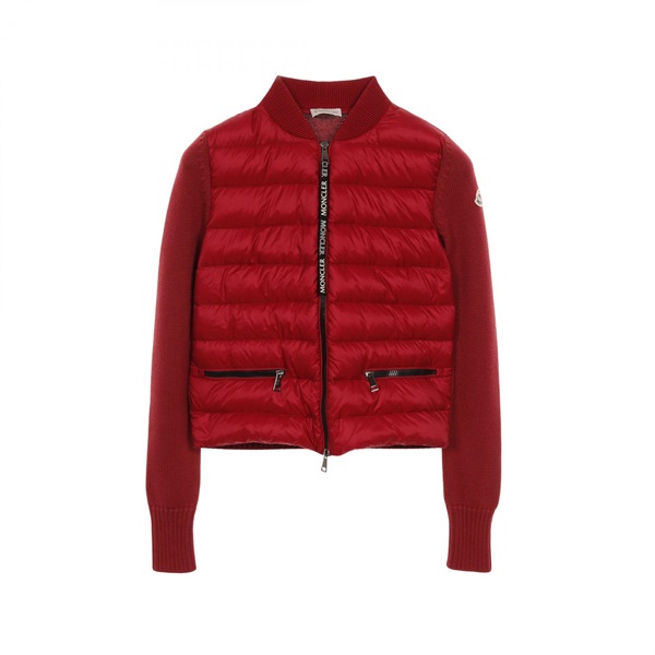 MONCLER Down Jacket with Zipper Nylon wool Red Size S Used Women