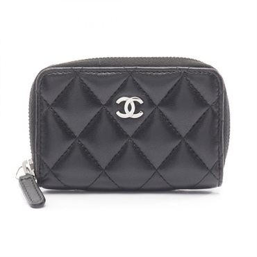 CHANEL Matelasse coin purse wallet A69271 Lamb skin sheep leather Black Used GHW