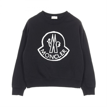 MONCLER sweatshirt long-sleeve tops cotton Black Used Women logo size XS