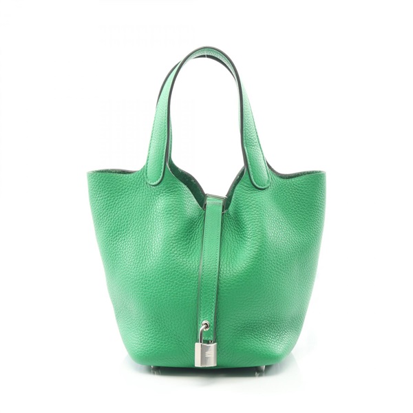 HERMES Picotin Lock PM tote Handbag Y Taurillon Clemence Bamboo Used Women SHW