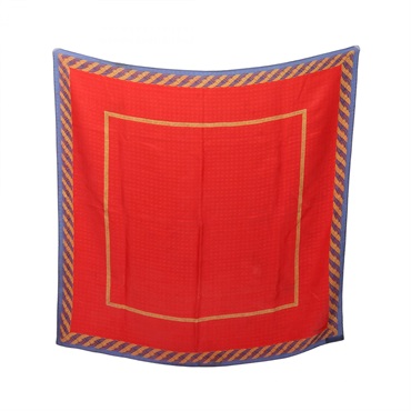 CHANEL COCO Mark Scarf stole wrap echarpe silk Red Blue Yellow Used Women CC