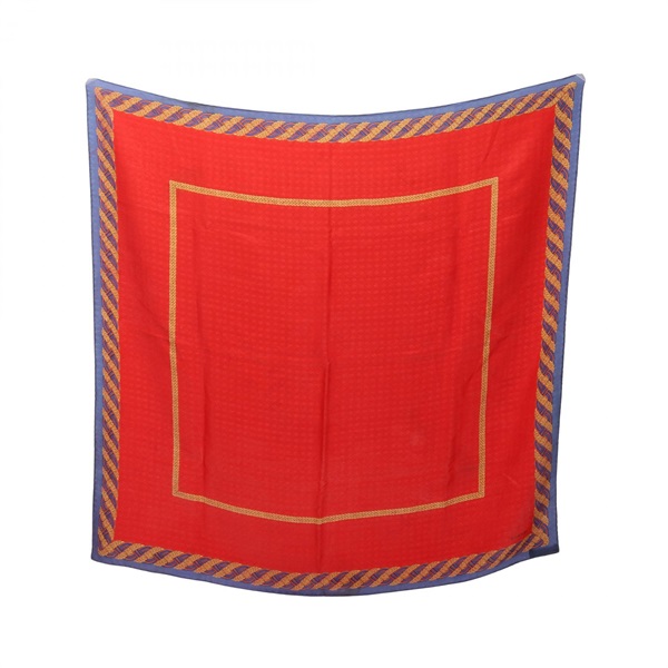 CHANEL COCO Mark Scarf stole wrap echarpe silk Red Blue Yellow Used Women CC